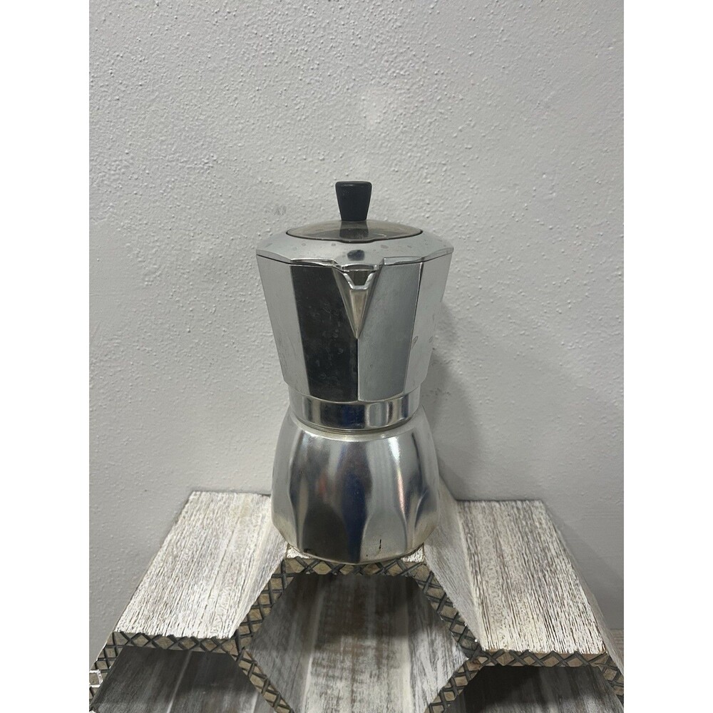 Vintage Style Stovetop Espresso Coffee Maker Moka Pot 6-Cup Glass Top Window